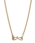 Pavé Hook Charm Necklace - Gold