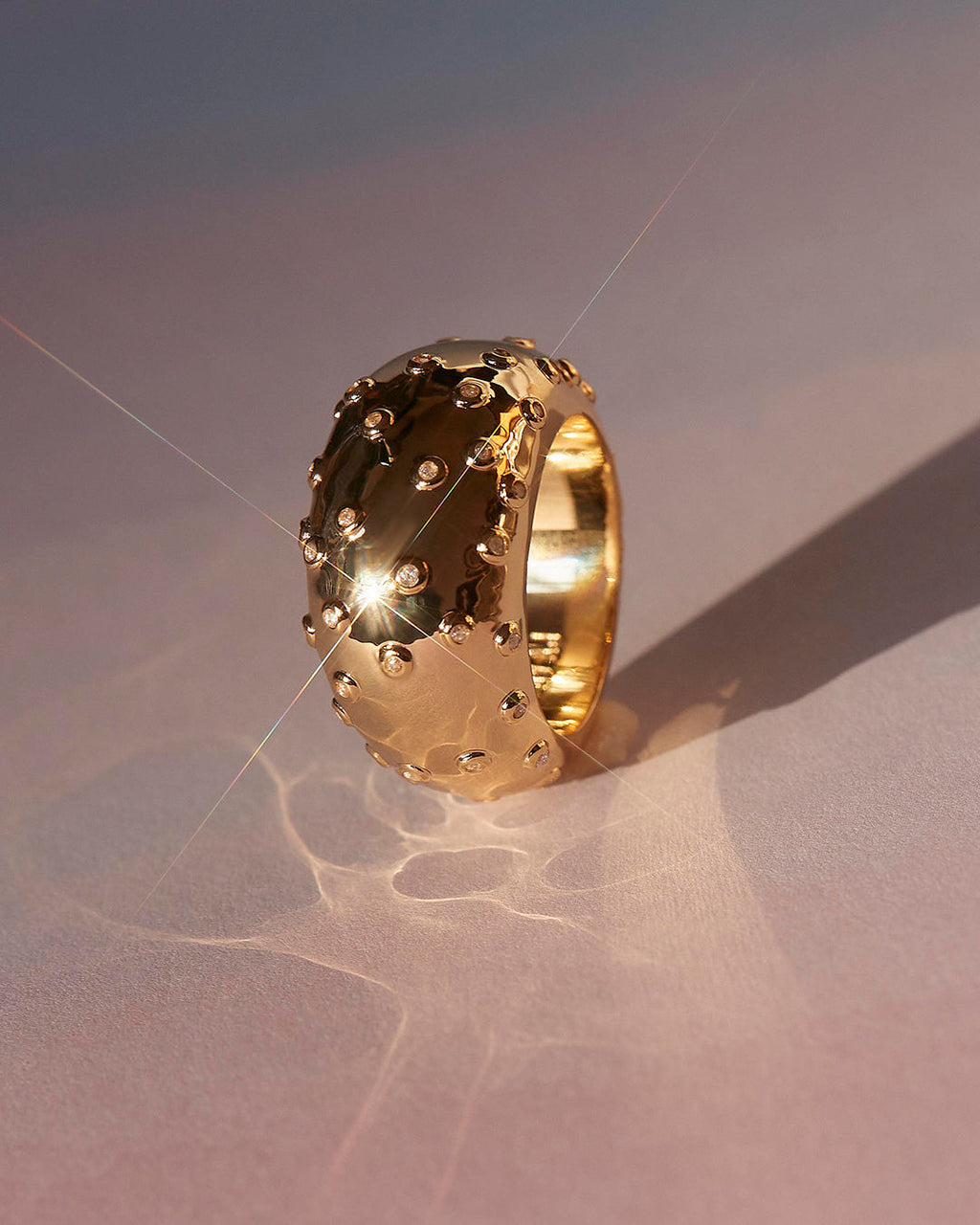 Pavé Molten RIng in Gold — alternate angle
