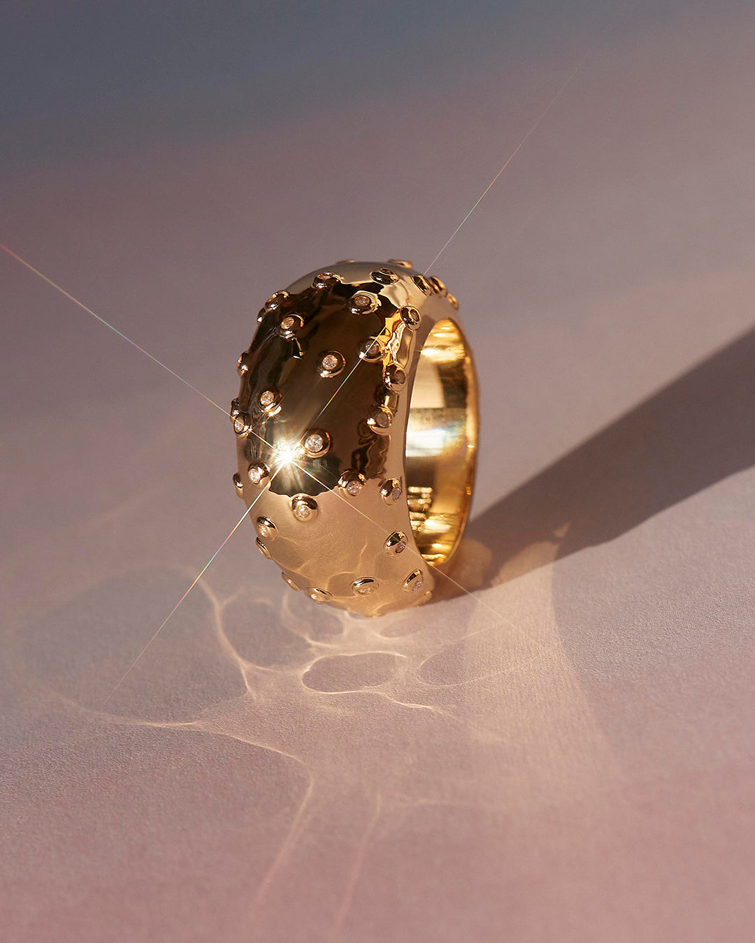 Pavé Molten RIng in Gold — alternate angle