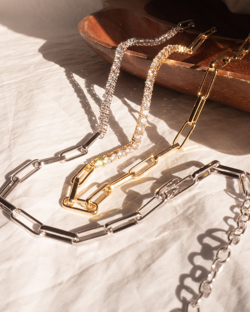 Ballier Chain Link Necklace - Gold — another angle