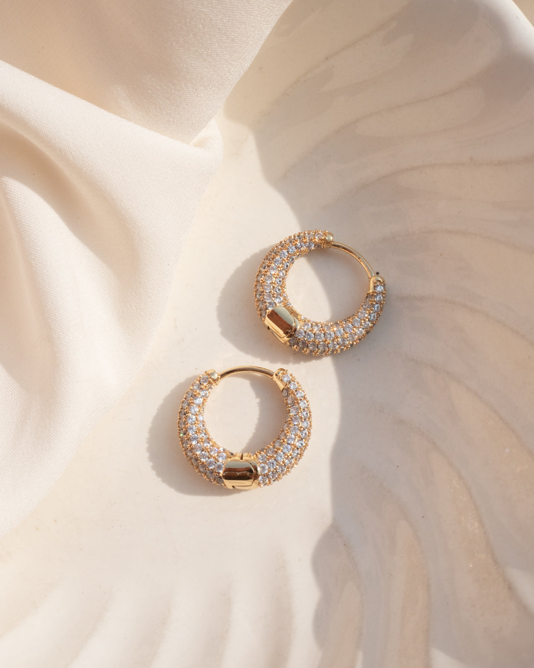 Pavé Marbella Hoops - Gold — alternate view