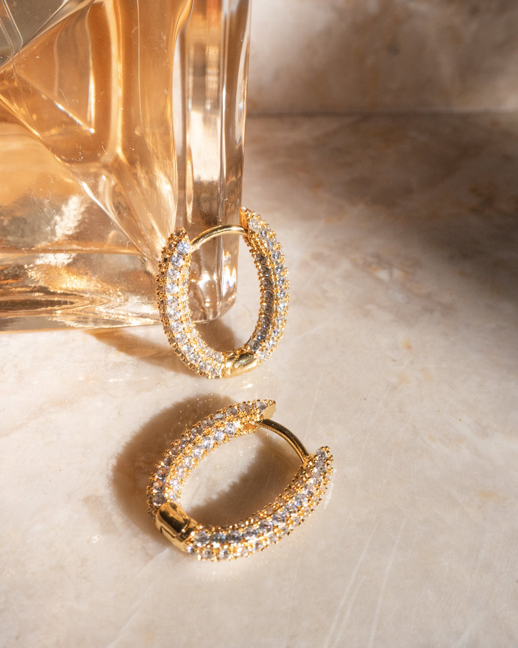 Pavé Amalfi U Hoops - Gold — alternate view 2