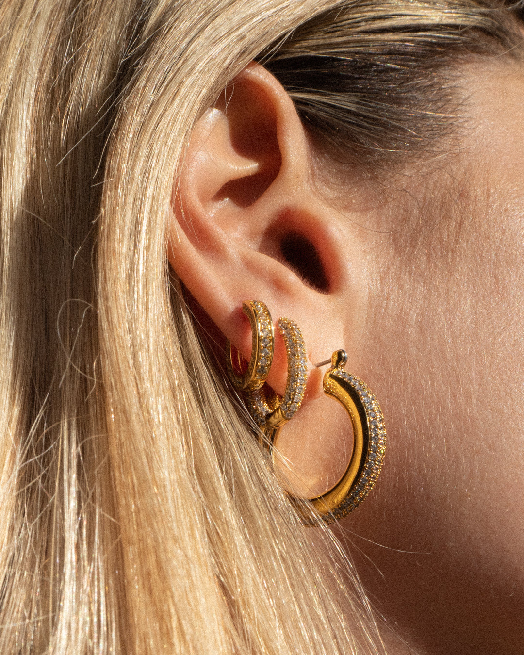 Pavé Amalfi U Hoops - Silver — alternate angle