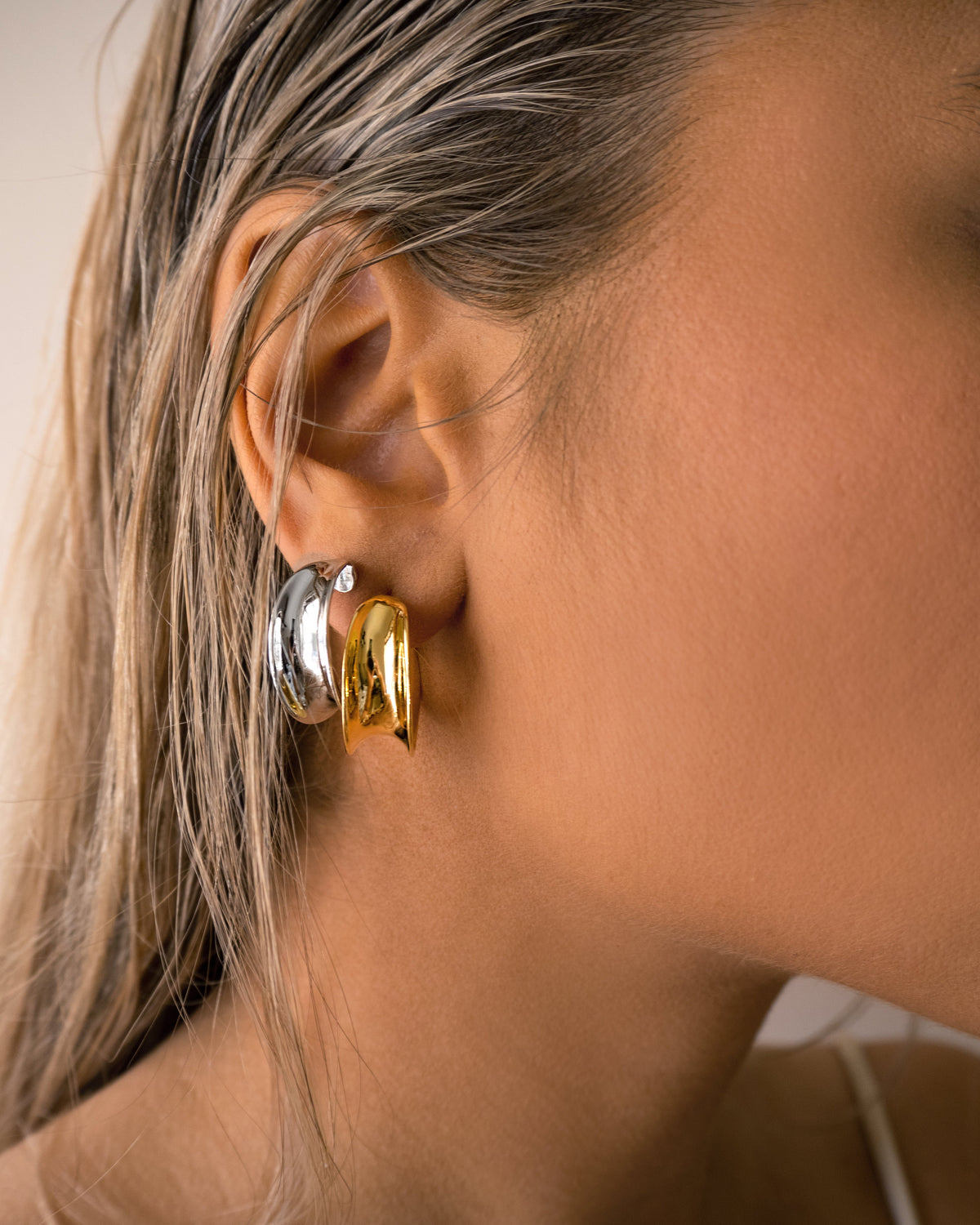 Margot Hoops- Silver — another angle