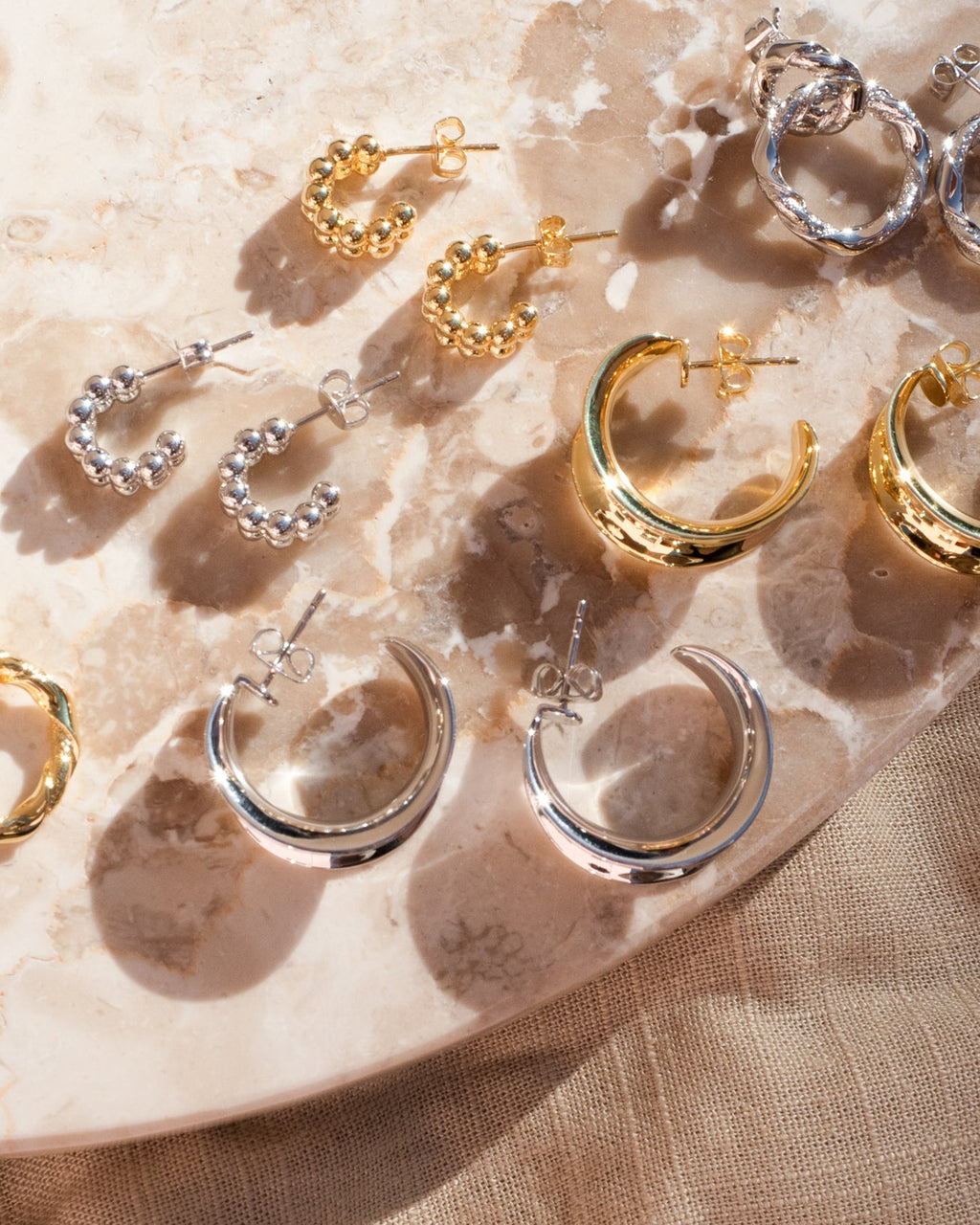 Margot Hoops- Silver — alternate angle