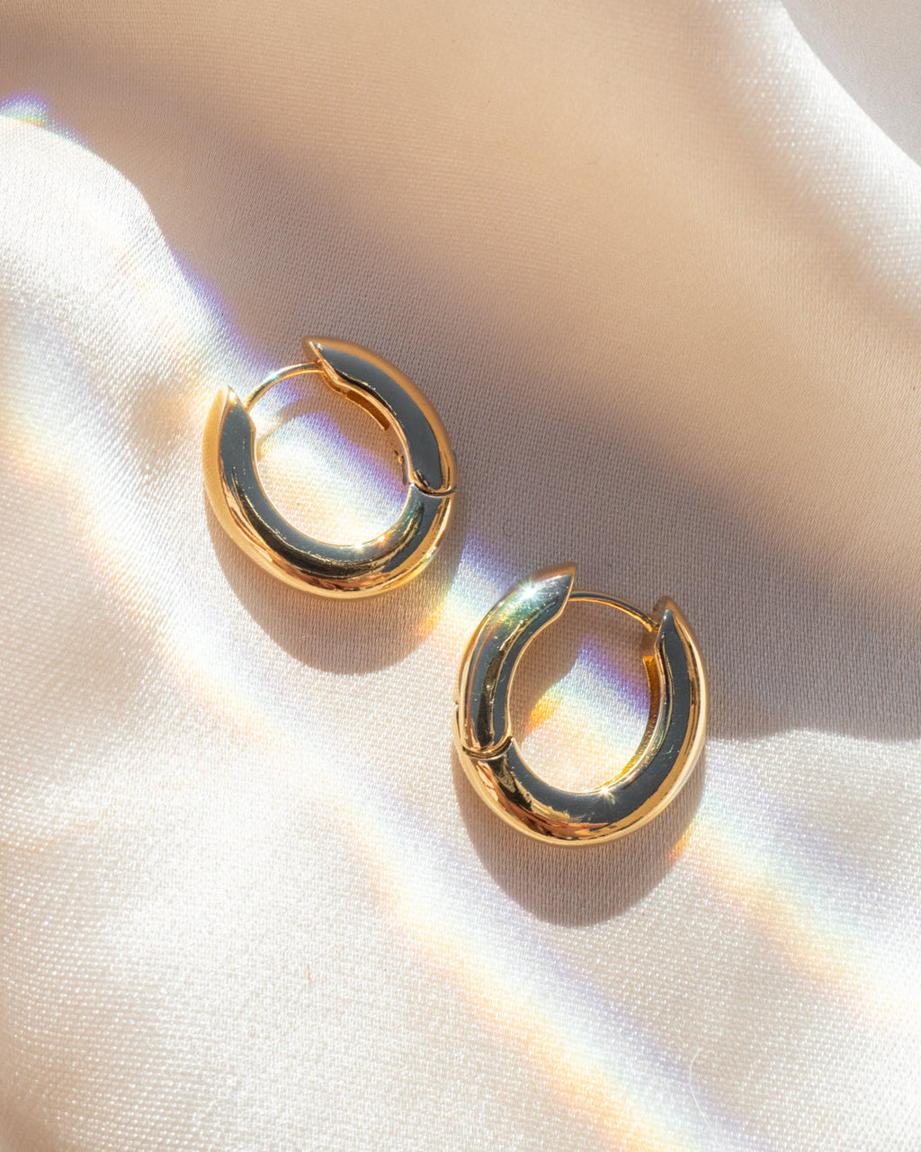Carmella Huggies (20mm) - Gold - Earrings — detail view