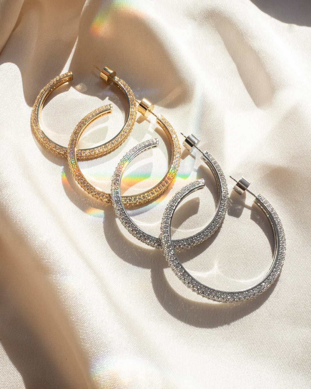 Pavé Josephine Hoops - Gold — alternate view