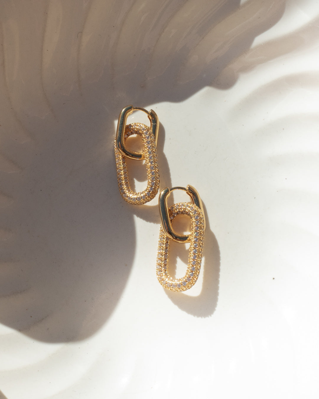 Pavé Simone Loop Hoops - Gold — detail view 3