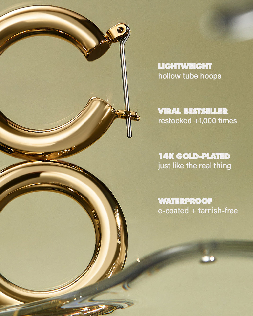 Baby Amalfi Tube Hoops - Silver — alternate angle
