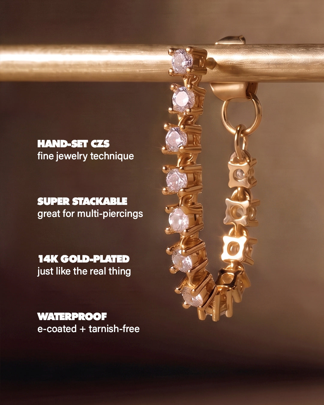 Ballier Chain Studs - Gold — alternate angle
