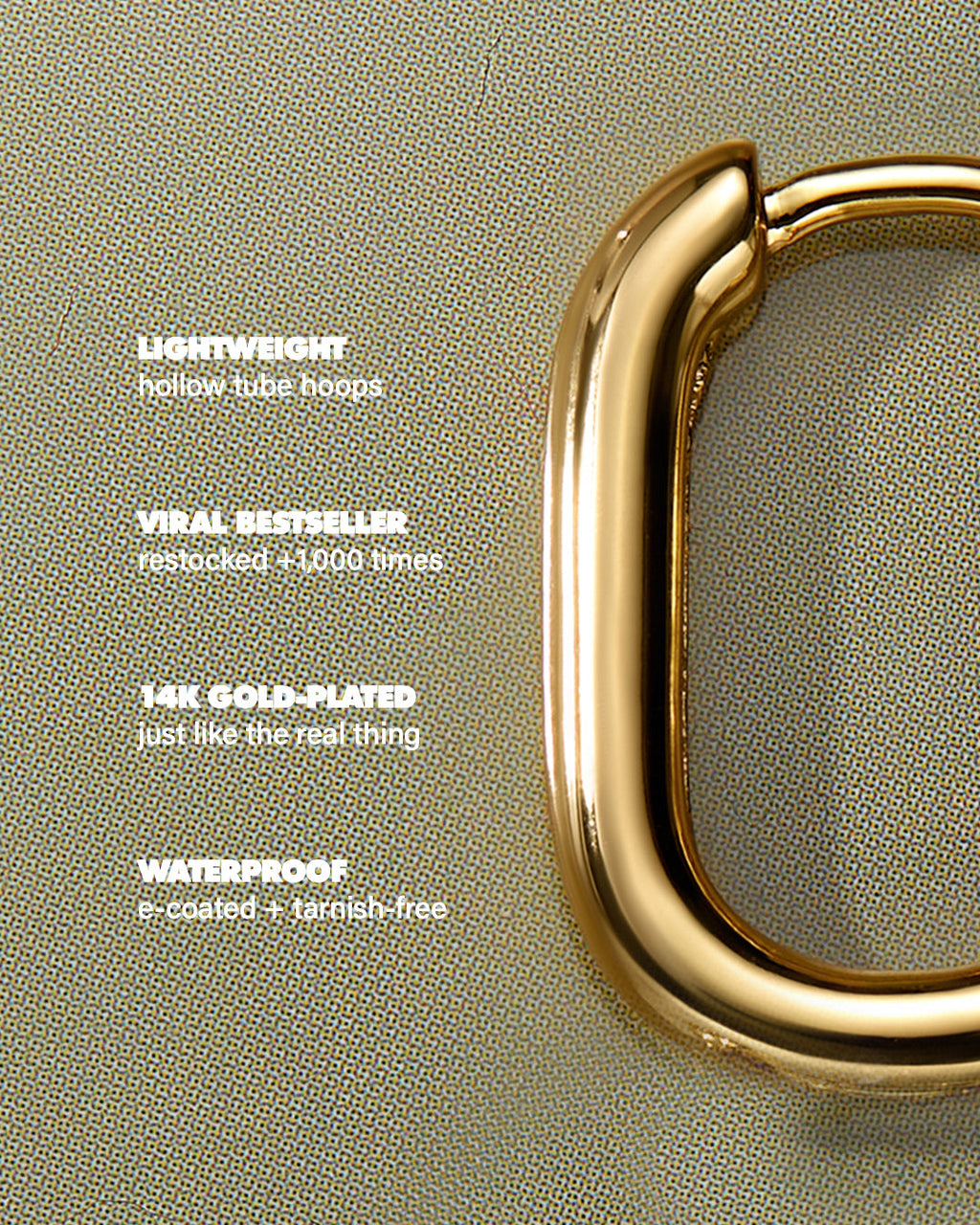 Chain Link Huggies - Gold — alternate angle