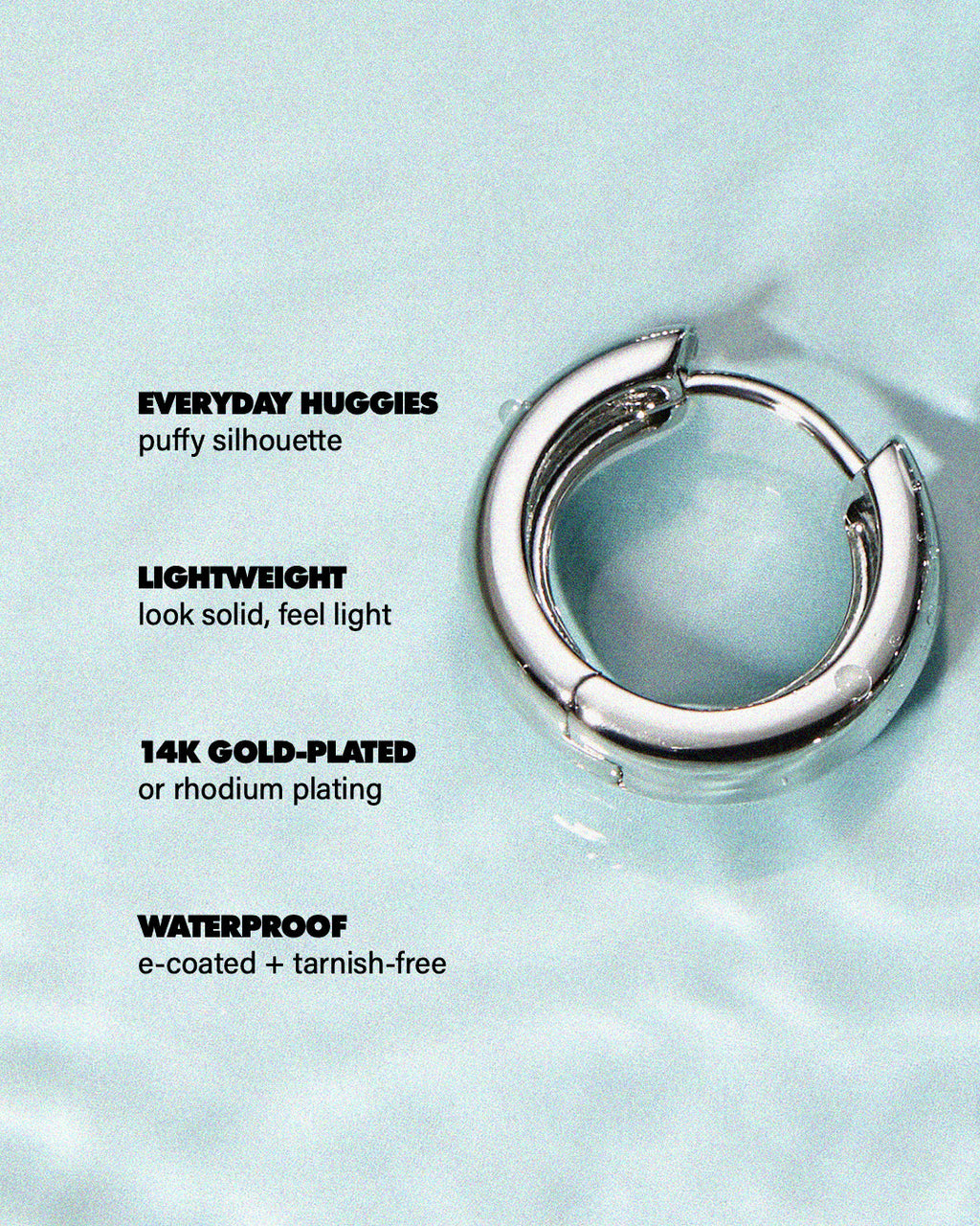 Monaco Huggies - Silver - Earrings — alternate angle