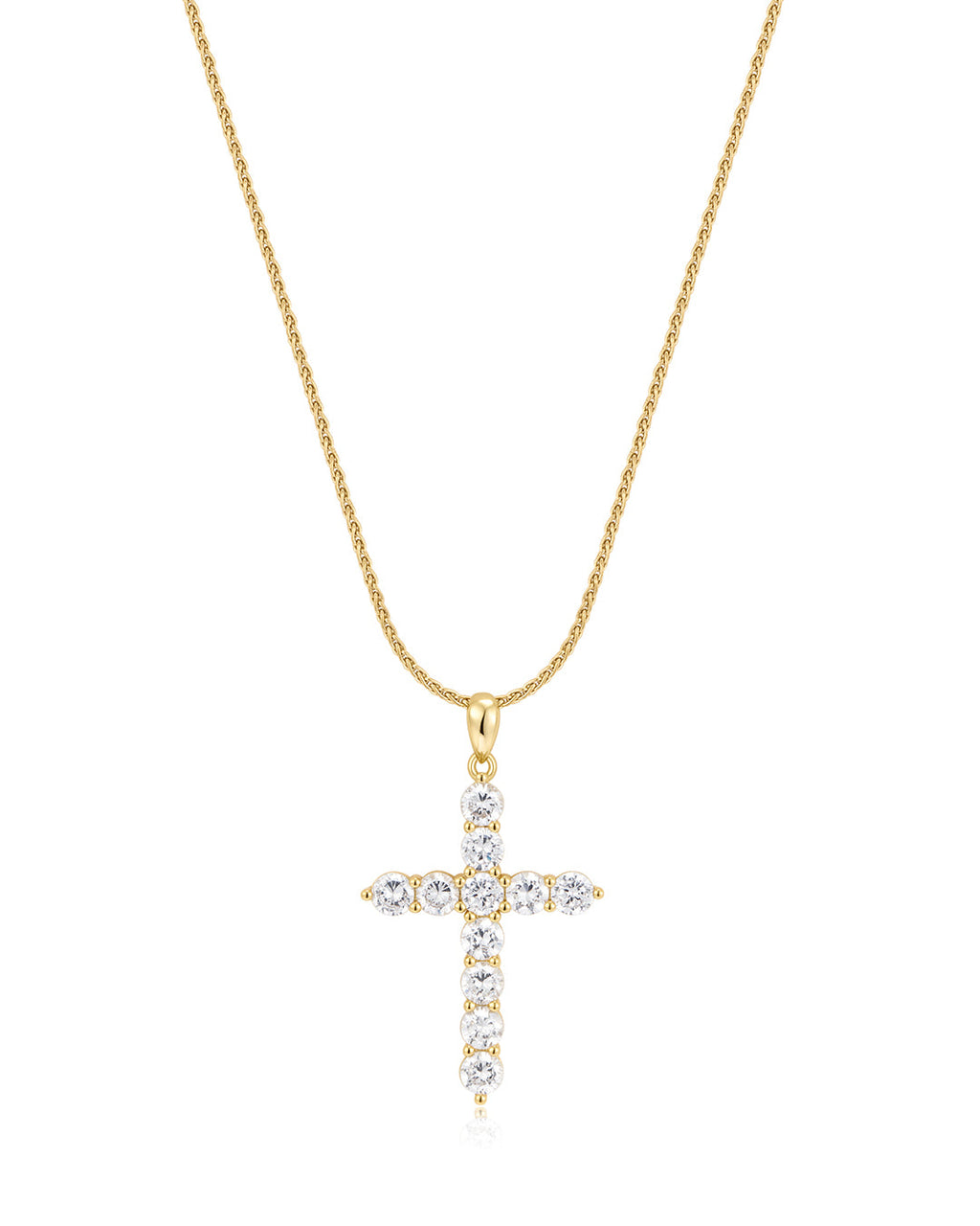 Posh Cross Necklace in Gold