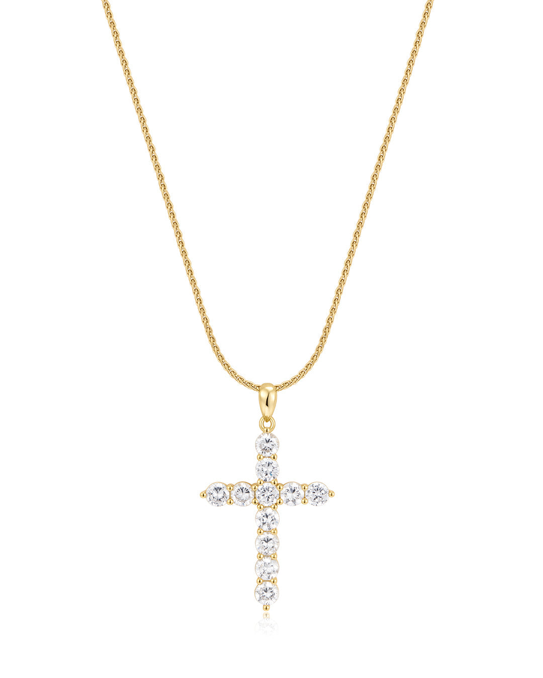 Posh Cross Necklace in Gold