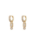 Pyramid Bezel Huggies - Gold - Earrings