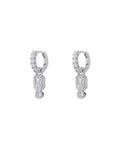 Pyramid Bezel Huggies - Silver - Earrings