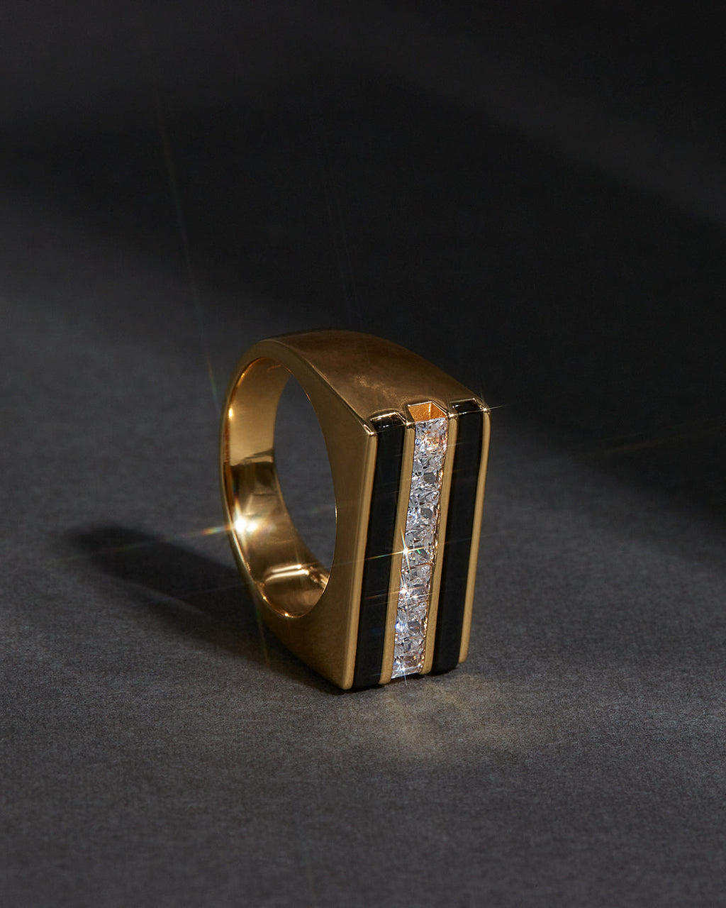 Panini Ring- Onyx in Gold — alternate angle