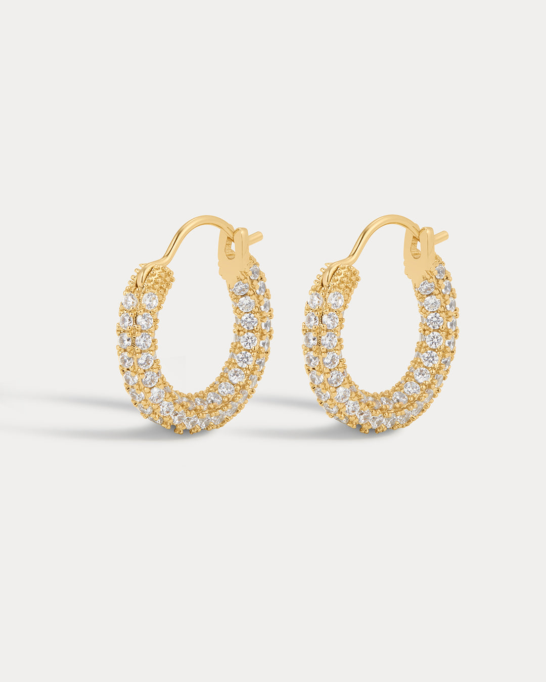 Pavé Amalfi Huggies - Gold - Earrings