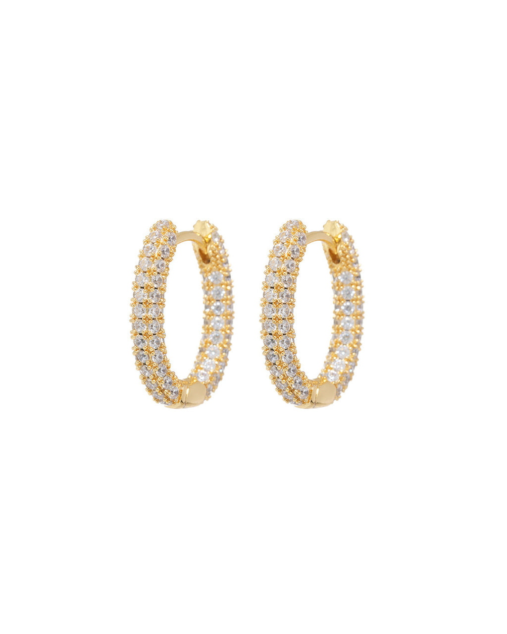 Pavé Amalfi U Hoops - Gold
