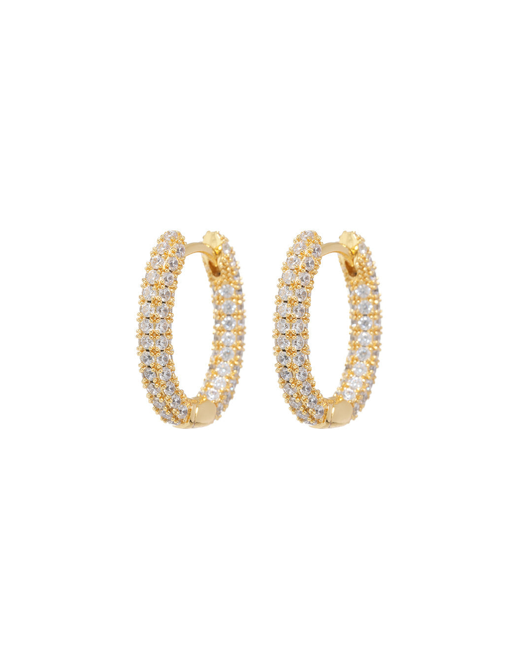 Pavé Amalfi U Hoops - Gold