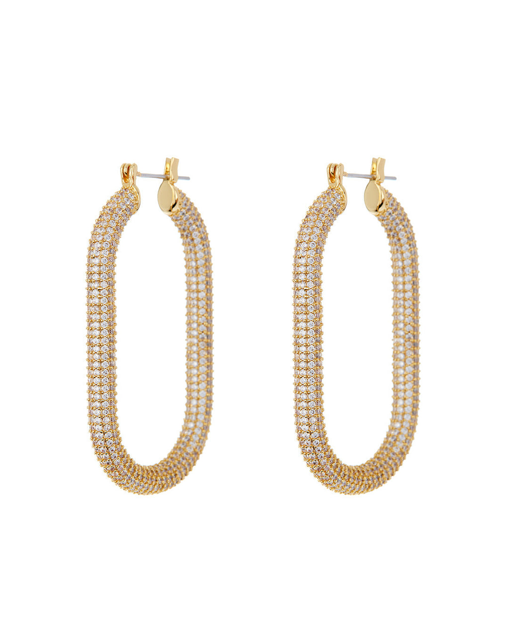 Pave Amber Hoops- Gold