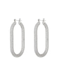 Pave Amber Hoops- Silver