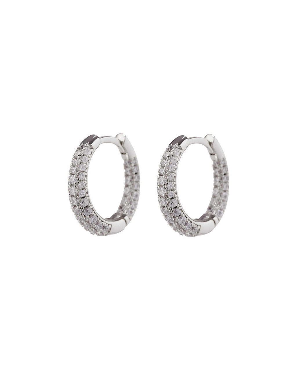 Pavé Amelie Hoops - Silver