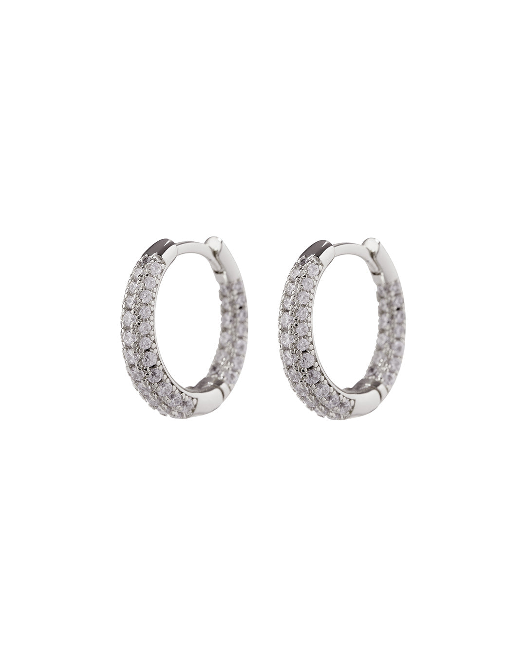 Pavé Amelie Hoops - Silver