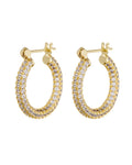 Pavé Baby Skinny Amalfi Hoops - Gold
