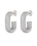 Pavé Bijou Loop Hoops - Silver