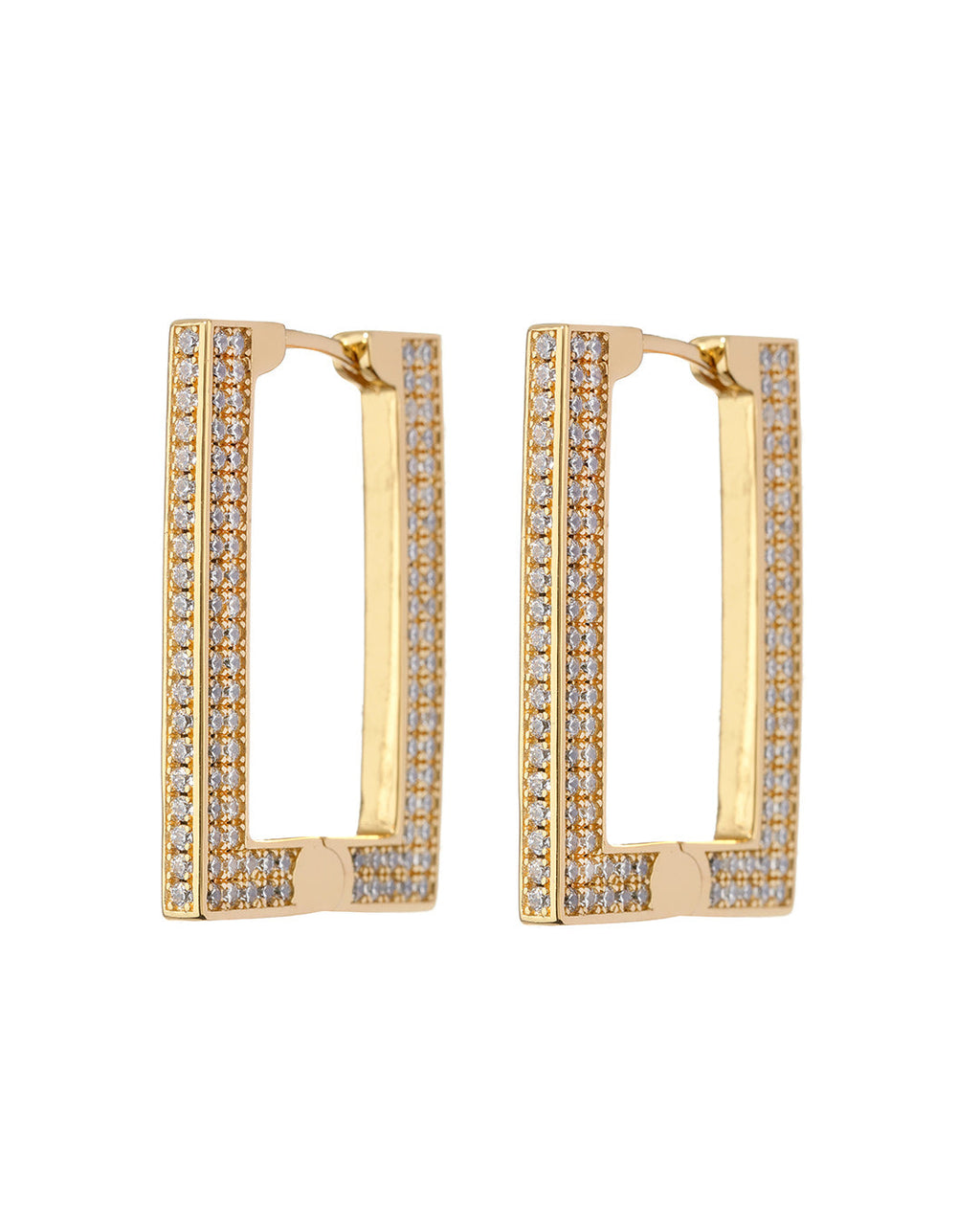 Pavé Boxer Hoops - Gold