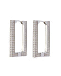 Pavé Boxer Hoops - Silver