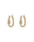 Pavé Carabiner Hoops - Gold