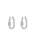 Pavé Carabiner Hoops - Silver
