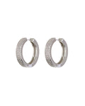 Pavé Coco Hinge Hoops - Silver