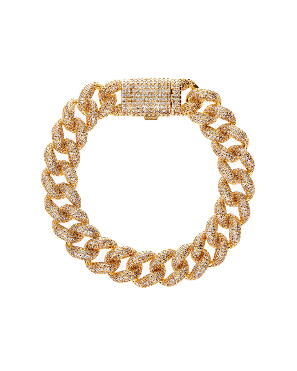 Pavé Cuban Link Bracelet - Gold