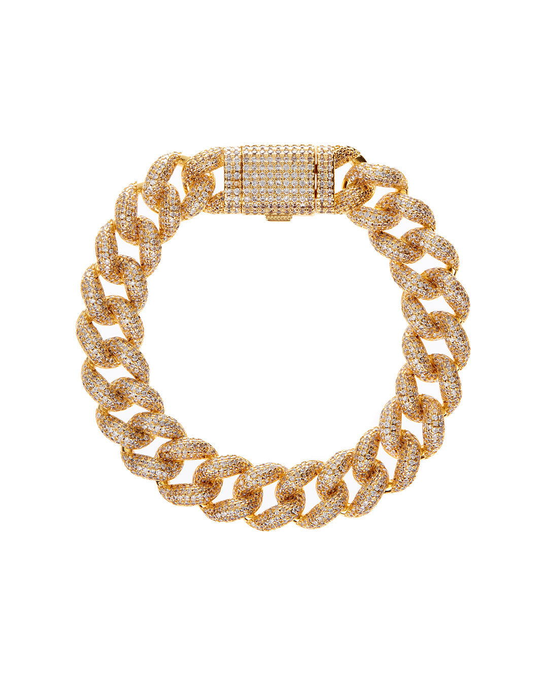 Pavé Cuban Link Bracelet - Gold