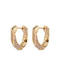 Pavé Cuban Link Hoops - Gold