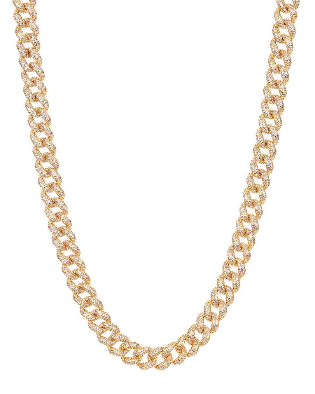 Pavé Cuban Link Necklace - Gold
