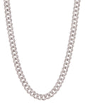 Pavé Cuban Link Necklace - Silver