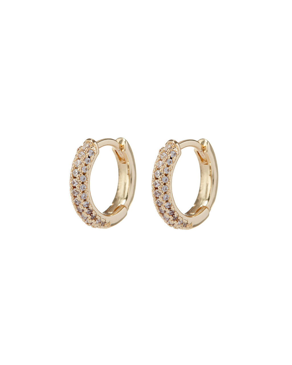 Pavé Dome Huggies - Gold - Earrings