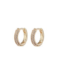 Pavé Dome Huggies - Gold - Earrings