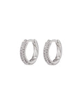 Pavé Dome Huggies - Silver - Earrings