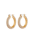 Pavé Estelle Hoops - Gold