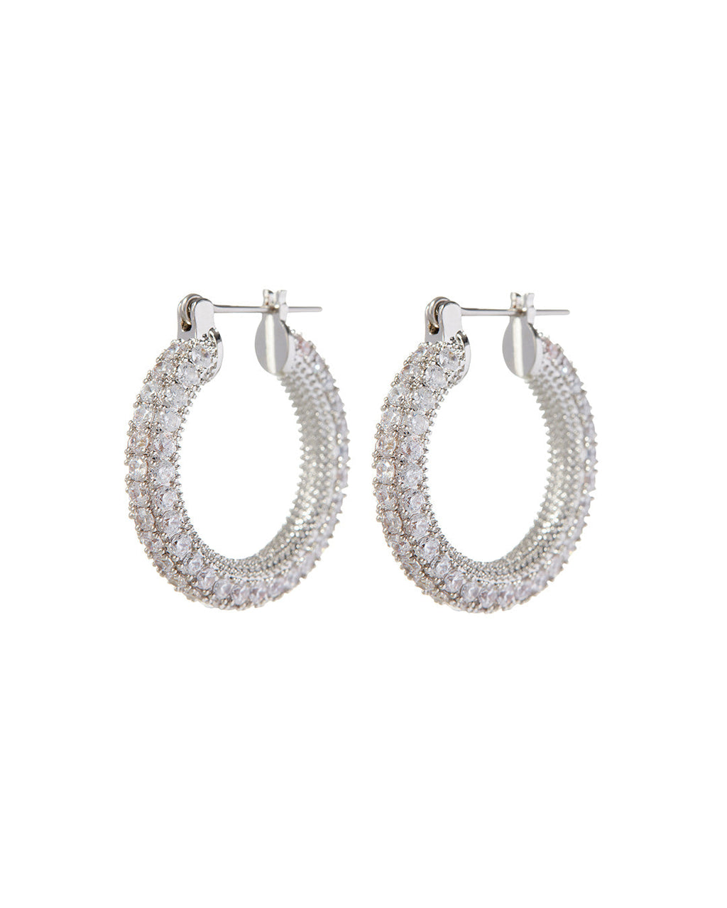 Pavé Estelle Hoops - Silver
