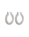 Pavé Estelle Hoops - Silver