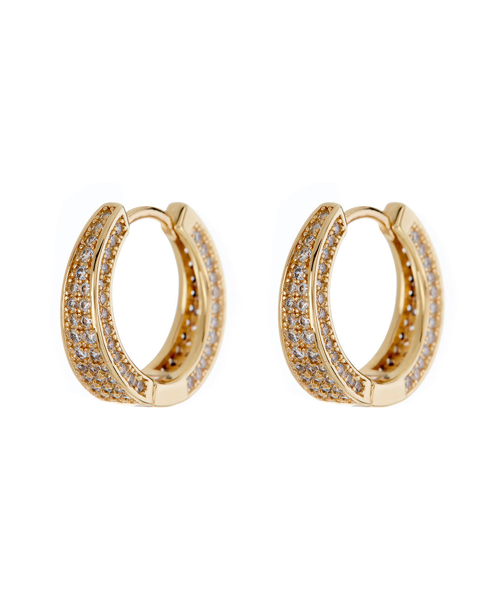 Pavé Geneva Hoops - Gold