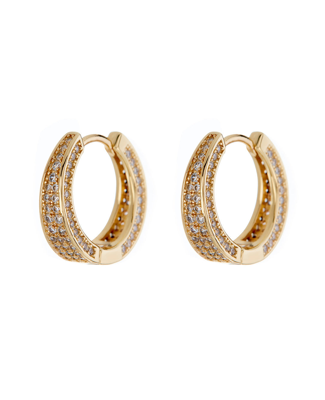 Pavé Geneva Hoops - Gold