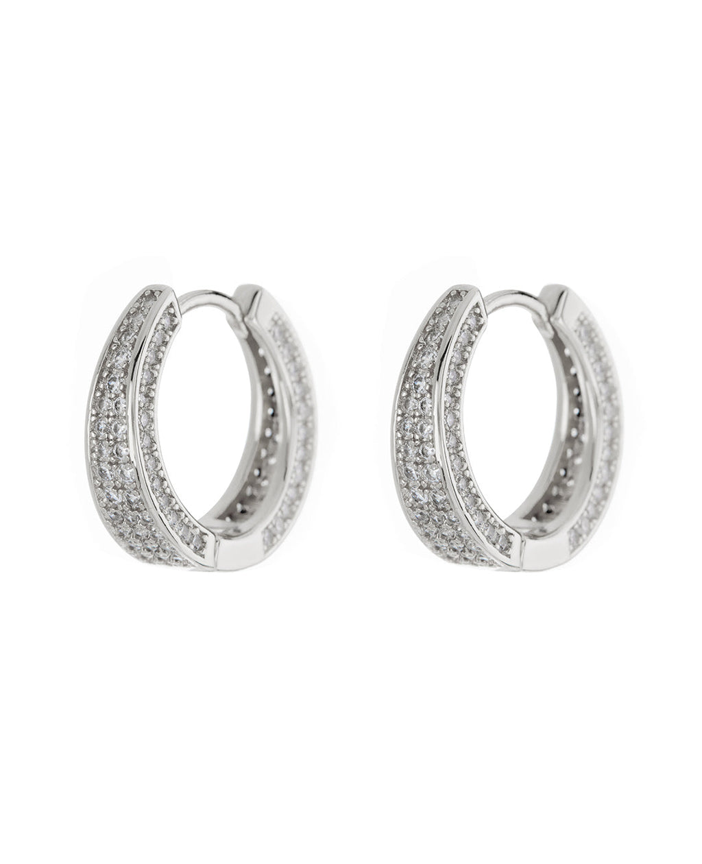 Pavé Geneva Hoops - Silver
