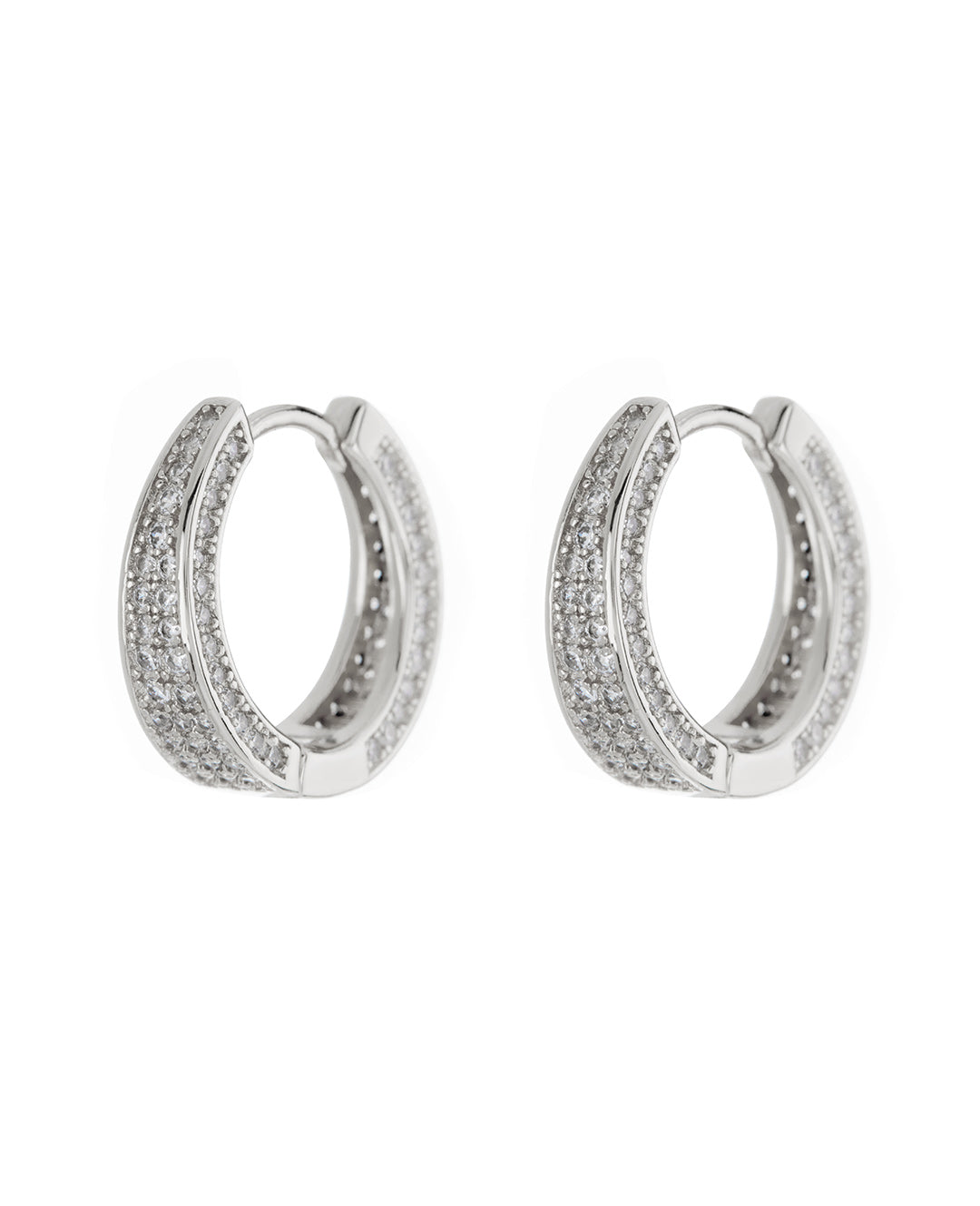 Pavé Geneva Hoops - Silver